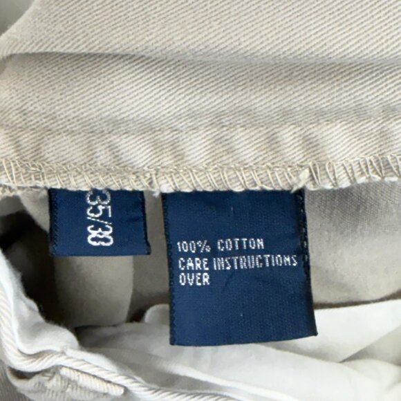 Vintage Polo Ralph Lauren Chino Pants Mens 35x33 Khaki Tan Andrew Pant Pleated - Picture 4 of 16